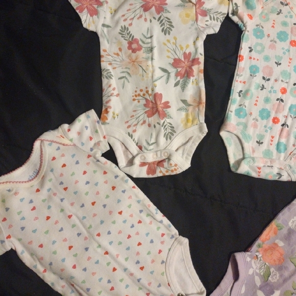 Cloud Island Floral and Patterned Bodysuits - Pink, Purple, White - Picture 2 of 13